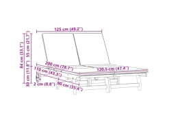 Sonnenliegen|vidaXL Doppel-Sonnenliege mit Rädern und Kissen Massivholz Akazie 3325192