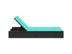 vidaXL Doppel-Sonnenliege mit Kissen Poly-Rattan 368636* Online