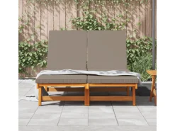 vidaXL Doppel-Sonnenliege mit Rädern und Kissen Massivholz Akazie 3325191* Sale