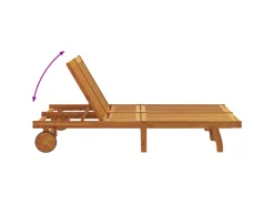 vidaXL Doppel-Sonnenliege mit Rädern und Kissen Massivholz Akazie 3325191* Sale