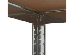 vidaXL Eckregal mit 5 Böden n Stahl & Holzwerkstoff 144264*