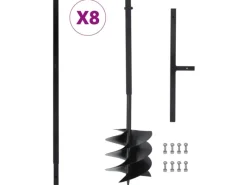 Bodenbearbeitung|vidaXL Erdbohrer mit Griff 250 mm mit Verlängerungsrohr 8 m Stahl 3059407