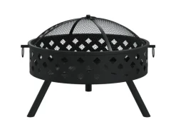 Feuerschalen|vidaXL Feuerschale mit Schürhaken 58 cm XXL Stahl