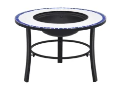 Feuerschalen|vidaXl Feuerstelle Mosaik Keramik Blau und Weiß 68 cm