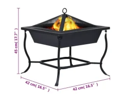 Feuerschalen|vidaXL Feuerstelle Schwarz 45x45x45 cm Stahl