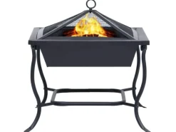 Feuerschalen|vidaXL Feuerstelle Schwarz 45x45x45 cm Stahl