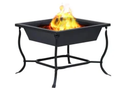 Feuerschalen|vidaXL Feuerstelle Schwarz 45x45x45 cm Stahl