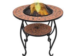 Gartenkamine|Feuerschalen|vidaXL Feuertisch Mosaik Keramik Terracotta 68 cm