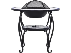 Feuerschalen|vidaXL Feuertisch Mosaik Keramik Blau und Weiß 68 cm