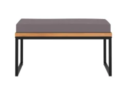 vidaXL Fußablage mit Auflage 66×66×36 cm Akazien Massivholz Dunkelgrau* Outlet