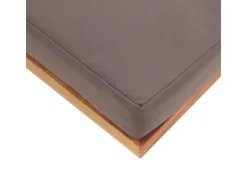 vidaXL Fußablage mit Auflage 66×66×36 cm Akazien Massivholz Dunkelgrau* Outlet