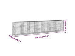 Feuerschalen|vidaXL Gabione mit Deckel 700x100x150 cm Eisen 2144928