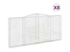 vidaXL Gabionen mit Hochbogen 8 Stk 400x30x180/200cm Eisen 1635434* Outlet