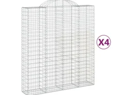 vidaXL Gabionen mit Hochbogen 4 Stk 200x50x220/240cm Eisen 1679855* Best