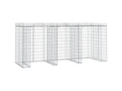 vidaXL Gabionen-Mülltonnenbox 270x91x120 cm Verzinktes Eisen* Discount
