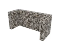 Mülltonnenboxen|vidaXL Gabionen-Mülltonnenverkleidung für 3 Tonnen Stahl 250x100x120cm