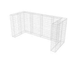 Mülltonnenboxen|vidaXL Gabionen-Mülltonnenverkleidung für 3 Tonnen Stahl 250x100x120cm