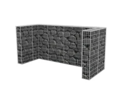 Mülltonnenboxen|vidaXL Gabionen-Mülltonnenverkleidung für 3 Tonnen Stahl 250x100x120cm
