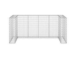 vidaXL Gabionenwand für Mülltonnen Verzinkter Stahl 254x100x110 cm* Outlet