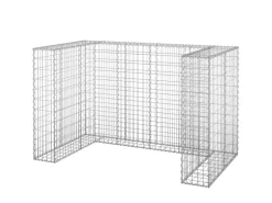 Mülltonnenboxen|vidaXL Gabionenwand für Mülltonnen Verzinkter Stahl 180x100x110 cm