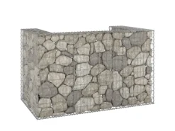 Mülltonnenboxen|vidaXL Gabionenwand für Mülltonnen Verzinkter Stahl 180x100x110 cm