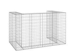 Mülltonnenboxen|vidaXL Gabionenwand für Mülltonnen Verzinkter Stahl 180x100x110 cm
