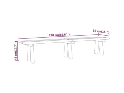 vidaXL Gartenbank 220 cm Massivholz Kiefer Imprägniert 318175* Discount