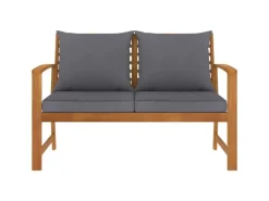 Gartenbänke|Sitzkissen|vidaXL Gartenbank 120 cm mit Dunkelgrauen Kissen Massivholz Akazie