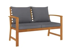 Gartenbänke|Sitzkissen|vidaXL Gartenbank 120 cm mit Dunkelgrauen Kissen Massivholz Akazie