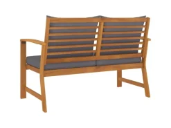 Gartenbänke|Sitzkissen|vidaXL Gartenbank 120 cm mit Dunkelgrauen Kissen Massivholz Akazie