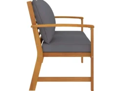 Gartenbänke|Sitzkissen|vidaXL Gartenbank 120 cm mit Dunkelgrauen Kissen Massivholz Akazie