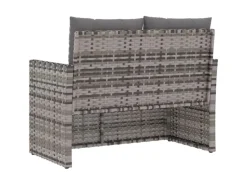 vidaXL Gartenbank  105 cm mit Kissen Grau Poly Rattan* Best