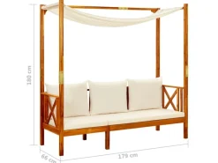 vidaXL Gartenbank Massivholz Akazie mit Sonnendach* Outlet