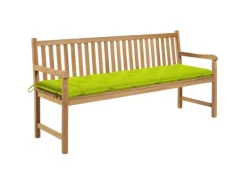 vidaXL Gartenbank mit Heller Auflage 175 cm Massivholz Teak 3062810* Sale