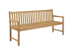 vidaXL Gartenbank mit Heller Auflage 175 cm Massivholz Teak 3062810* Sale