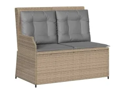 vidaXL Gartenbank mit Kissen Beige Poly Rattan 3394452* Hot
