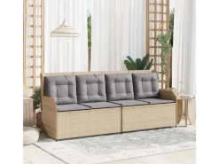 vidaXL Gartenbank mit Kissen Beige Poly Rattan 3394452* Hot