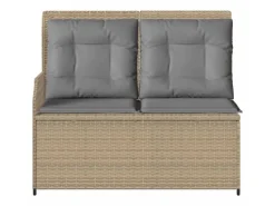vidaXL Gartenbank mit Kissen Beige Poly Rattan 3394452* Hot