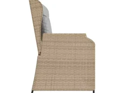 vidaXL Gartenbank mit Kissen Beige Poly Rattan 3394452* Hot
