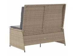 vidaXL Gartenbank mit Kissen Beige Poly Rattan 3394452* Hot