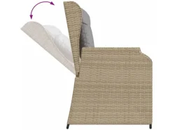 vidaXL Gartenbank mit Kissen Beige Poly Rattan 3394452* Hot