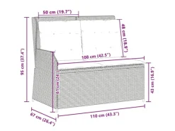 vidaXL Gartenbank mit Kissen Beige Poly Rattan 3394452* Hot