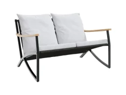 vidaXL Gartenbank mit Kissen 120 cm Schwarz Stahl* Outlet