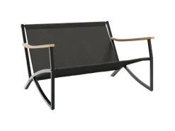 vidaXL Gartenbank mit Kissen 120 cm Schwarz Stahl* Outlet