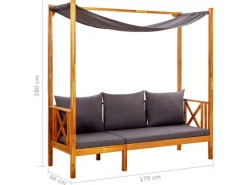 vidaXL Gartenbank mit Sonnendach Massivholz Akazie* New