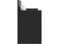 vidaXL Gartenbank  Poly Rattan mit Kissen Schwarz*