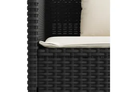 vidaXL Gartenbank  Poly Rattan mit Kissen Schwarz*