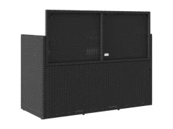 vidaXL Gartenbank  Poly Rattan mit Kissen Schwarz*