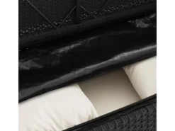 vidaXL Gartenbank  Poly Rattan mit Kissen Schwarz*