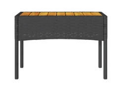 Balkonmöbel|Gartenbänke|vidaXL Gartenbank 2-Sitzer mit Kissen und Tisch Schwarz Poly Rattan